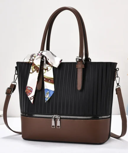 Women Fashion Zipper Ribbon Large Capacity Handbag